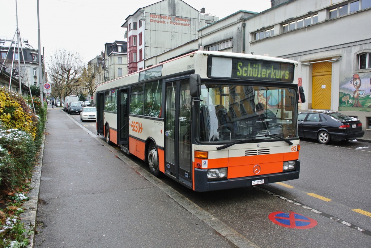 BSU MB 405N Nr. 63 im Einsatz fr die BGU als Schlerkurs zu den GIBS Schulen, Solothurn, 22.11.2013.