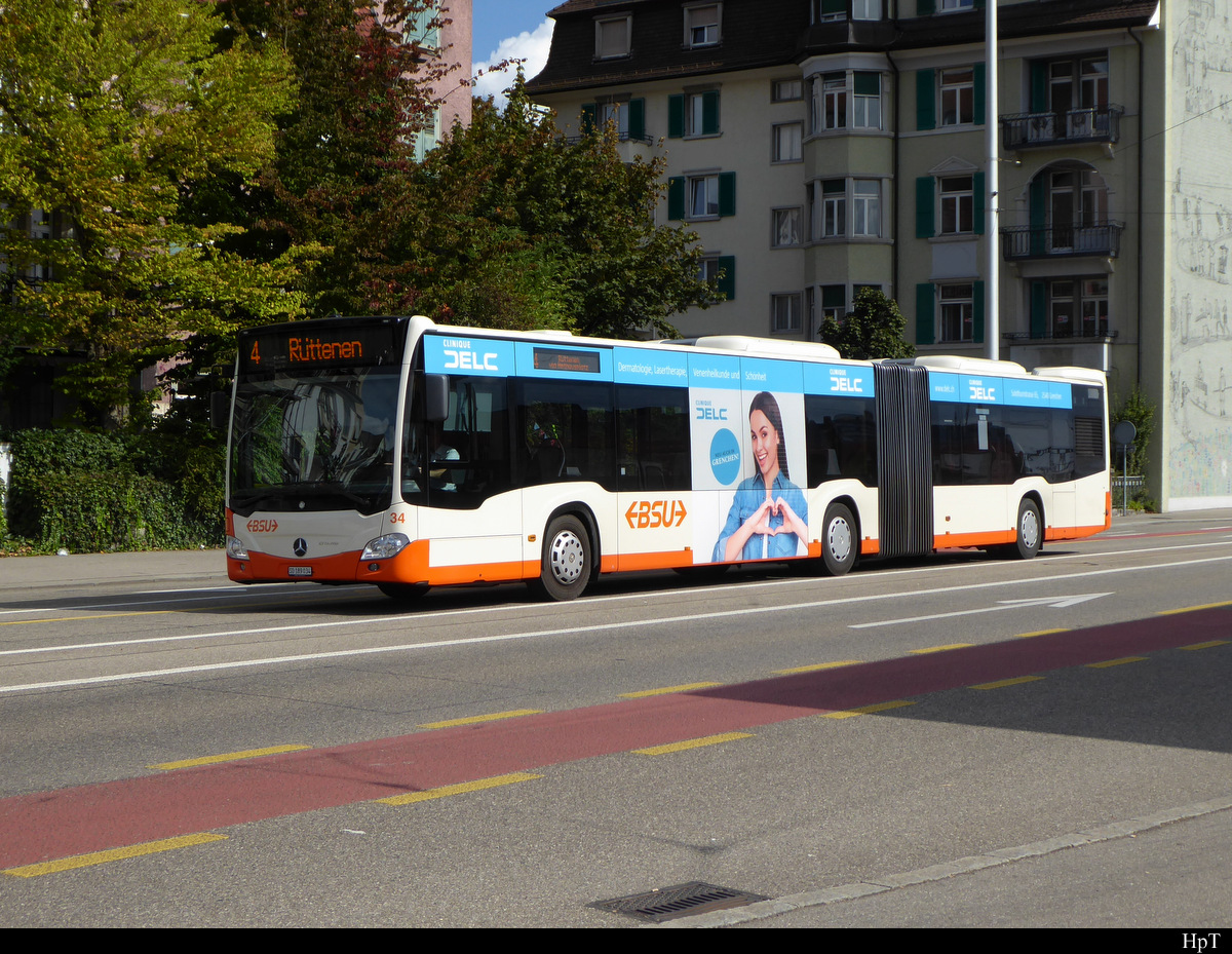 BSU - Mercedes Citaro  Nr.34  SO  189034 unterwegs auf der Linie 4 in der Stadt Solothurn am 22.09.2020