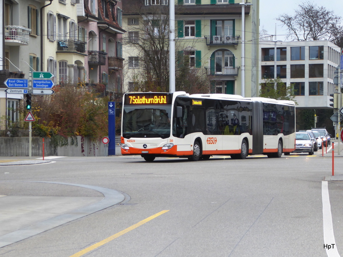 BSU - Mercedes Citaro  Nr.38  SO  172038 unterwegs auf der Linie 7 in Solothurn am 18.11.2017