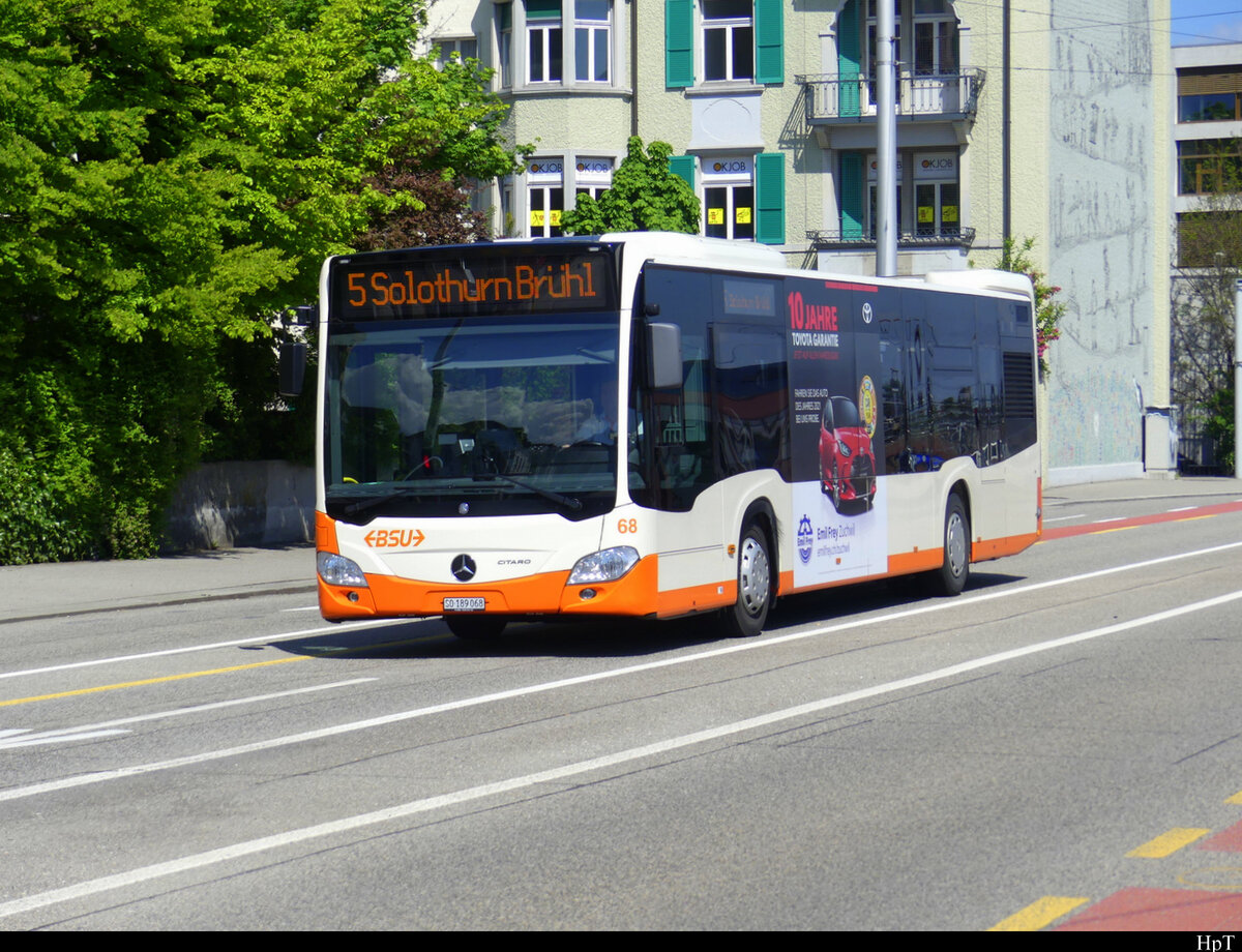 BSU - Mercedes Citaro Nr.68  SO 189068 unterwegs auf der Linie 5 in Solothurn am 01.05.2022