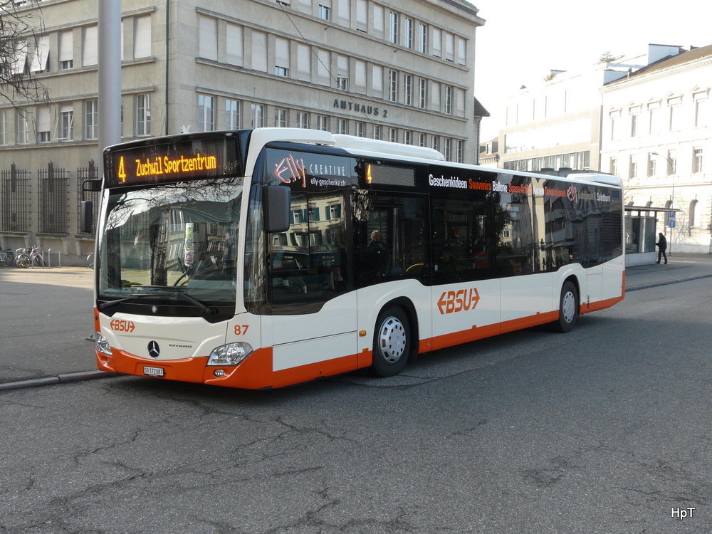 BSU - Mercedes Citaro Nr.87 SO 172087 unterwegs auf der Linie 4 in Solothurn am 31.12.2013