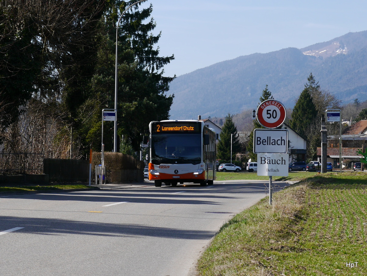 BSU - Mercedes Citaro Nr.87 SO 172087 unterwegs auf der Linie 2 in Bäuch ( Bellach ) am 25.02.2017