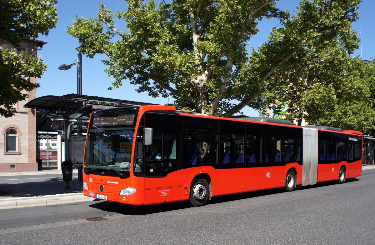 Bus Aschaffenburg / Verkehrsgemeinschaft am Bayerischen Untermain (VAB): Mercedes-Benz Citaro C2 GÜ der Verkehrsgesellschaft mbH Untermain (VU) / Untermainbus, aufgenommen Anfang Juli 2018 am Hauptbahnhof in Aschaffenburg.