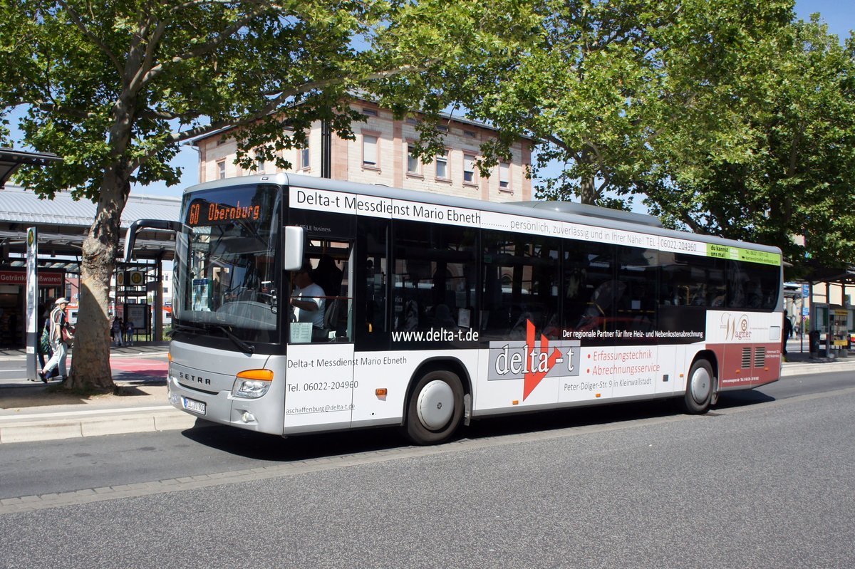 Bus Aschaffenburg / Verkehrsgemeinschaft am Bayerischen Untermain (VAB): Setra S 415 LE business der Omnibus Vogel GmbH, aufgenommen im Juli 2019 am Hauptbahnhof in Aschaffenburg.