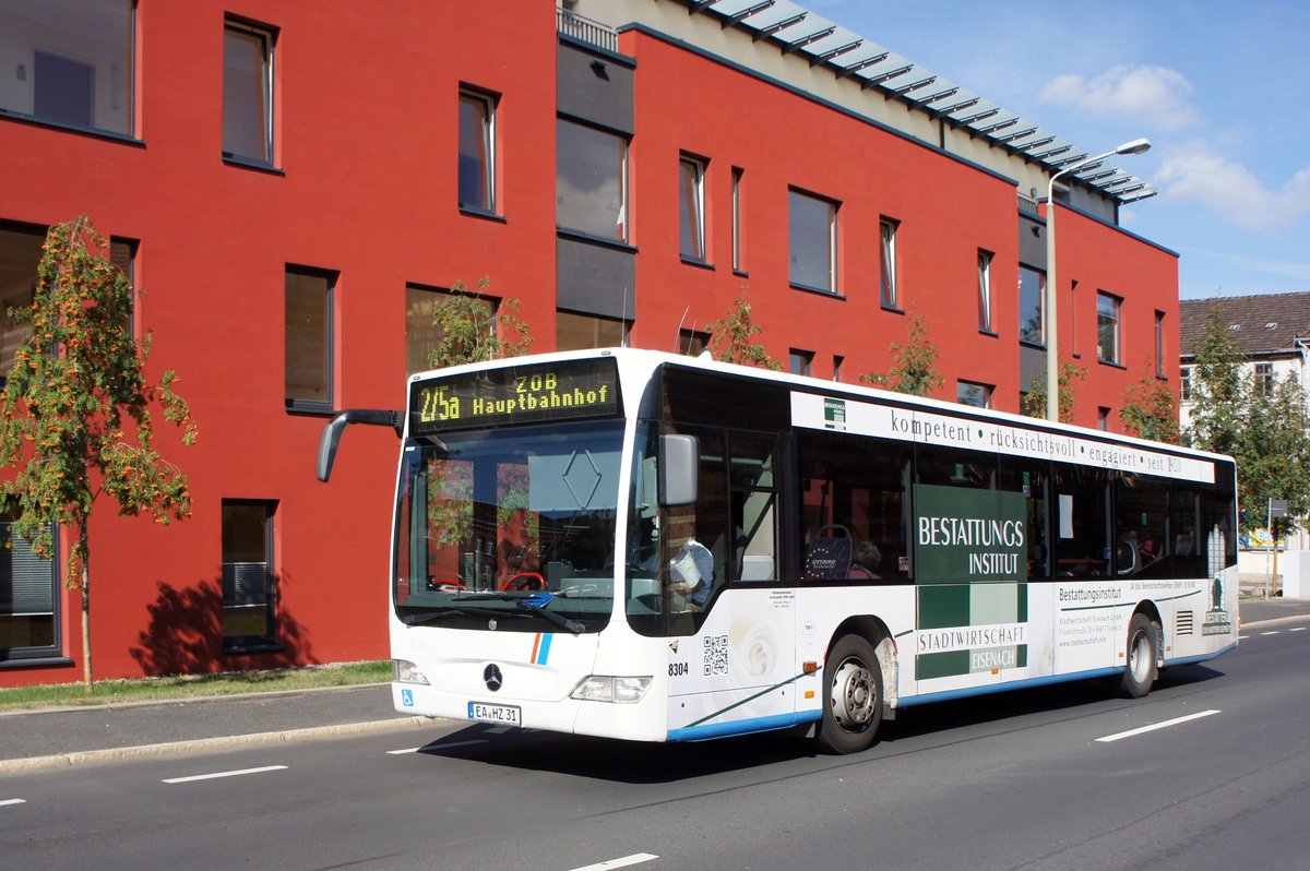 Bus Eisenach / Bus Wartburgkreis: Mercedes-Benz Citaro Facelift vom Verkehrsunternehmen Wartburgmobil (VUW), eingesetzt im Stadtverkehr. Aufgenommen Anfang September 2018 im Stadtgebiet von Eisenach.
