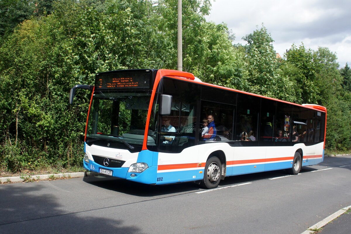 Bus Eisenach / Bus Wartburgkreis: Mercedes-Benz Citaro C2 (EA-KV 27) vom Verkehrsunternehmen Wartburgmobil (VUW), aufgenommen im Juli 2023 im Stadtgebiet von Eisenach.