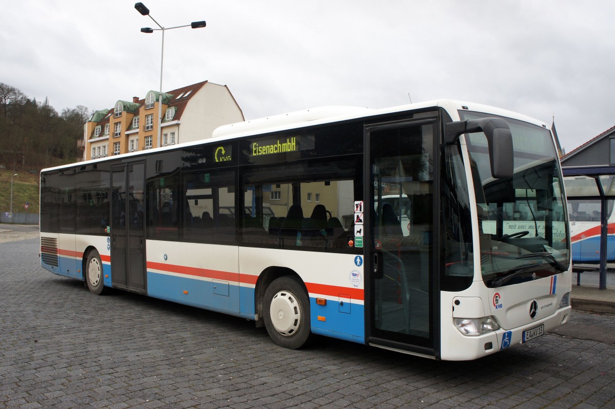 Bus Eisenach / Verkehrsgesellschaft Wartburgkreis mbH (VGW): Mercedes-Benz Citaro Facelift Ü der KVG Eisenach, eingesetzt im Überlandverkehr. Aufgenommen am Überlandbusbahnhof von Eisenach im Dezember 2014.