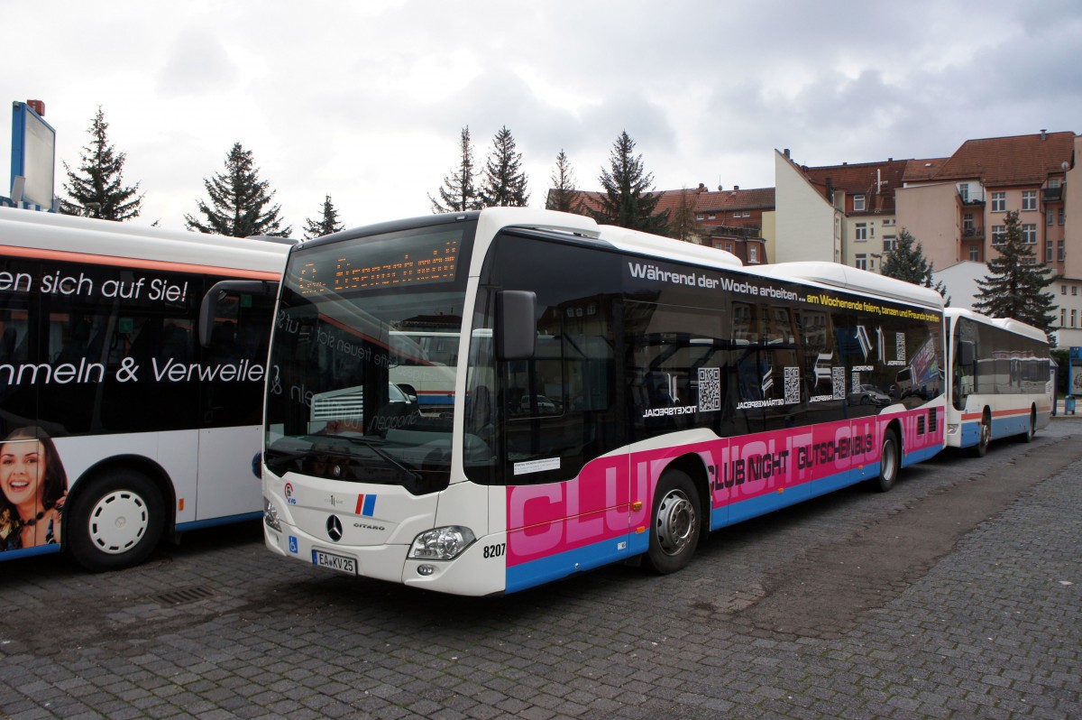 Bus Eisenach / Verkehrsgesellschaft Wartburgkreis mbH (VGW): Mercedes-Benz Citaro C2 LE Ü der KVG Eisenach, eingesetzt im Überlandverkehr. Aufgenommen am Überlandbusbahnhof von Eisenach im Dezember 2015.
