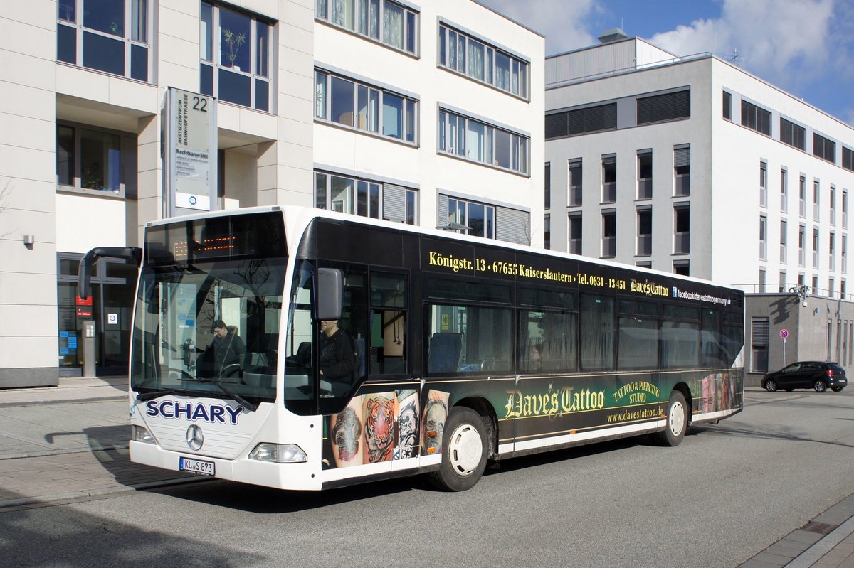 Bus Kaiserslautern / Verkehrsverbund Rhein-Neckar: Mercedes-Benz Citaro von Schary-Reisen GbR, aufgenommen im Februar 2018 am Hauptbahnhof in Kaiserslautern.