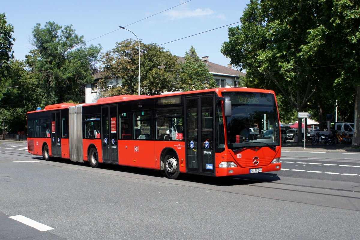 Bus Mainz: Mercedes-Benz Citaro G vom Omnibusverkehr Rhein-Nahe GmbH / ORN, aufgenommen im Juli 2020 an der Haltestelle  Goethestraße  in Mainz.