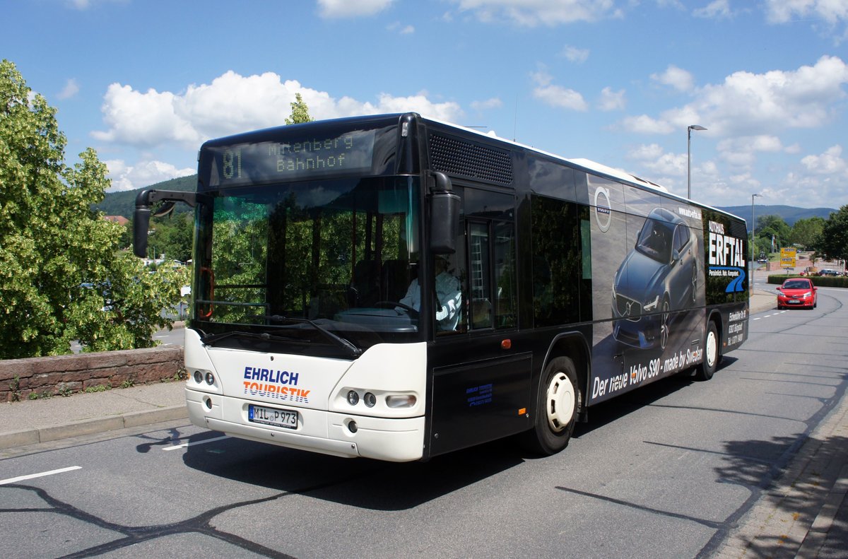 Bus Miltenberg / Bus Unterfranken: Neoplan Centroliner Ü (Neoplan N 4416 Ü) der Ehrlich Touristik GmbH & Co. KG, aufgenommen im Juni 2019 im Stadtgebiet von Miltenberg (Bayern).