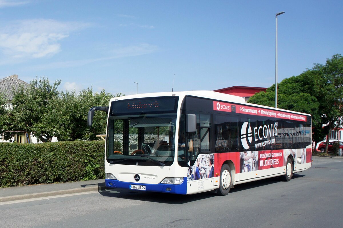 Bus Oberfranken / Bus Bayern: Mercedes-Benz Citaro Facelift (LIF-GR 99) vom Omnibusbetrieb Götz-Reisen, aufgenommen im Juni 2023 im Stadtgebiet von Burgkunstadt (Landkreis Lichtenfels).