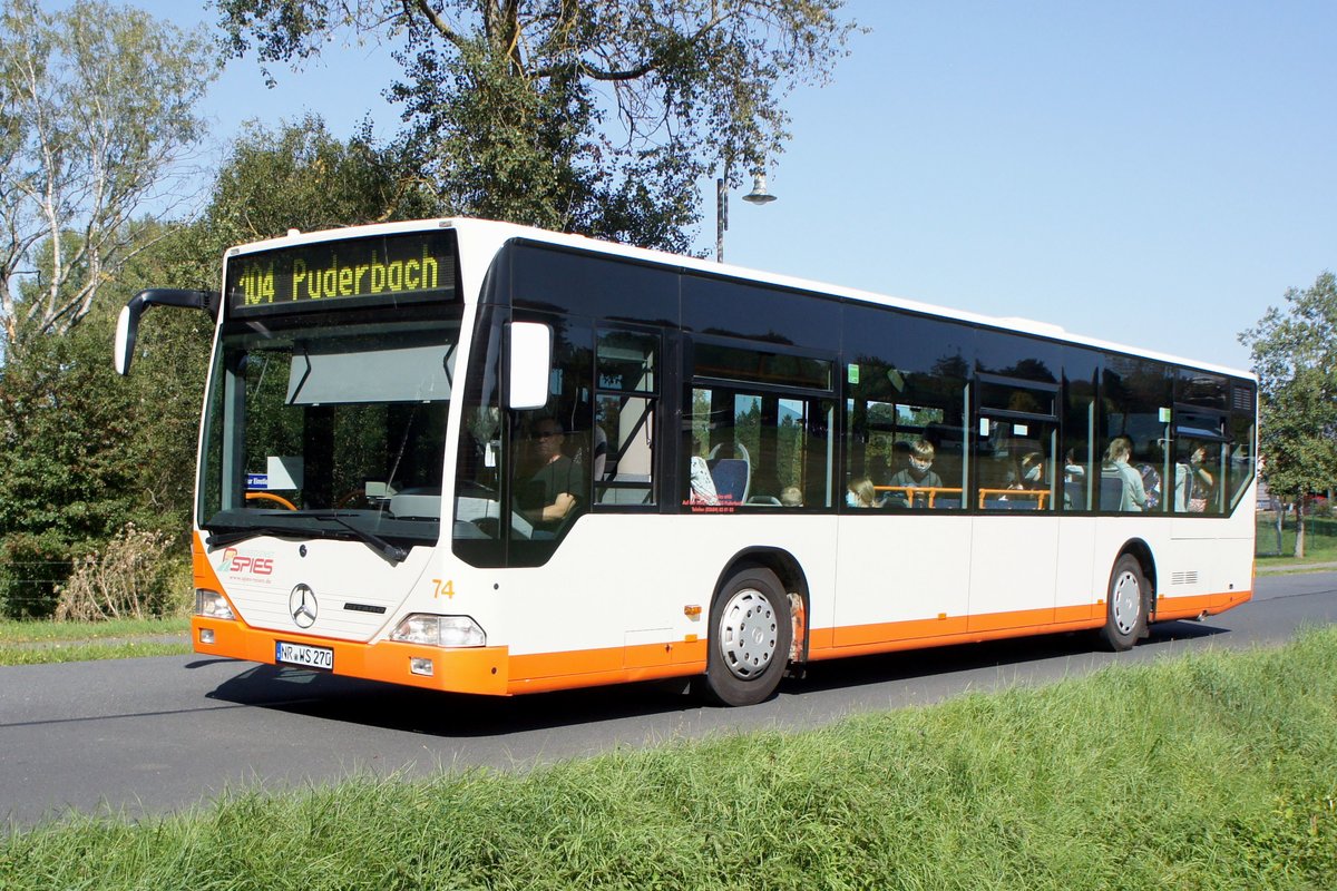 Bus Rheinland-Pfalz / Bus Dierdorf: Mercedes-Benz Citaro (NR-WS 270, Lackierung: Busbetrieb Solothurn und Umgebung) der Reisedienst Spies oHG, aufgenommen im September 2020 im Stadtgebiet von Dierdorf (Landkreis Neuwied).