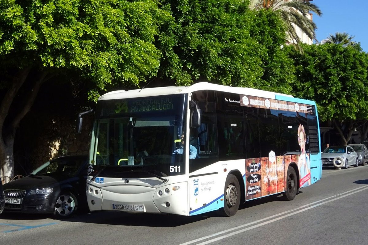 Bus Spanien / Bus Mlaga: Castrosua Magnus / MAN NM 223 F der EMT Mlaga (Empresa Malaguea de Transportes), aufgenommen im November 2016 im Stadtgebiet von Mlaga.
