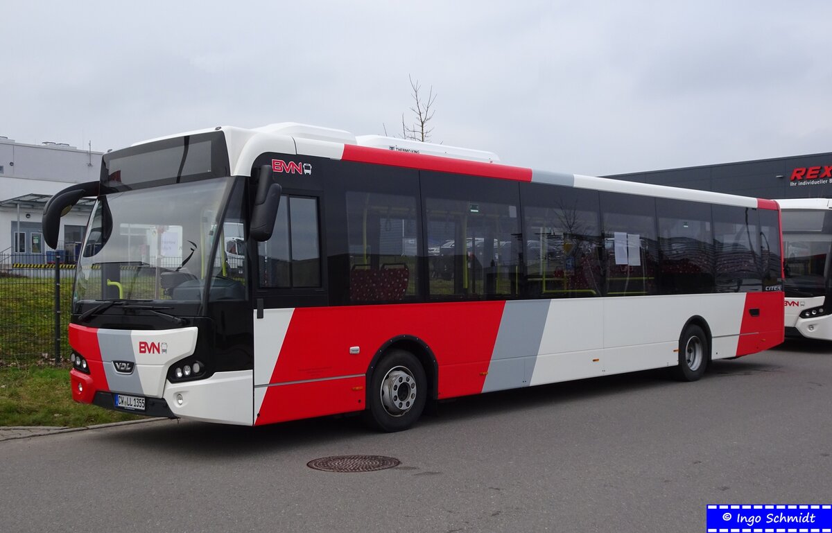 Busverkehr Nordschwarzwald (BVN / Rexer-Gruppe) ~ CW-LL 1355 ~ ex. VDL Bus & Coach, Büren (PD–BC 4664) ~ VDL Citea LLE 120.255 ~ 14.01.2018 in Calw