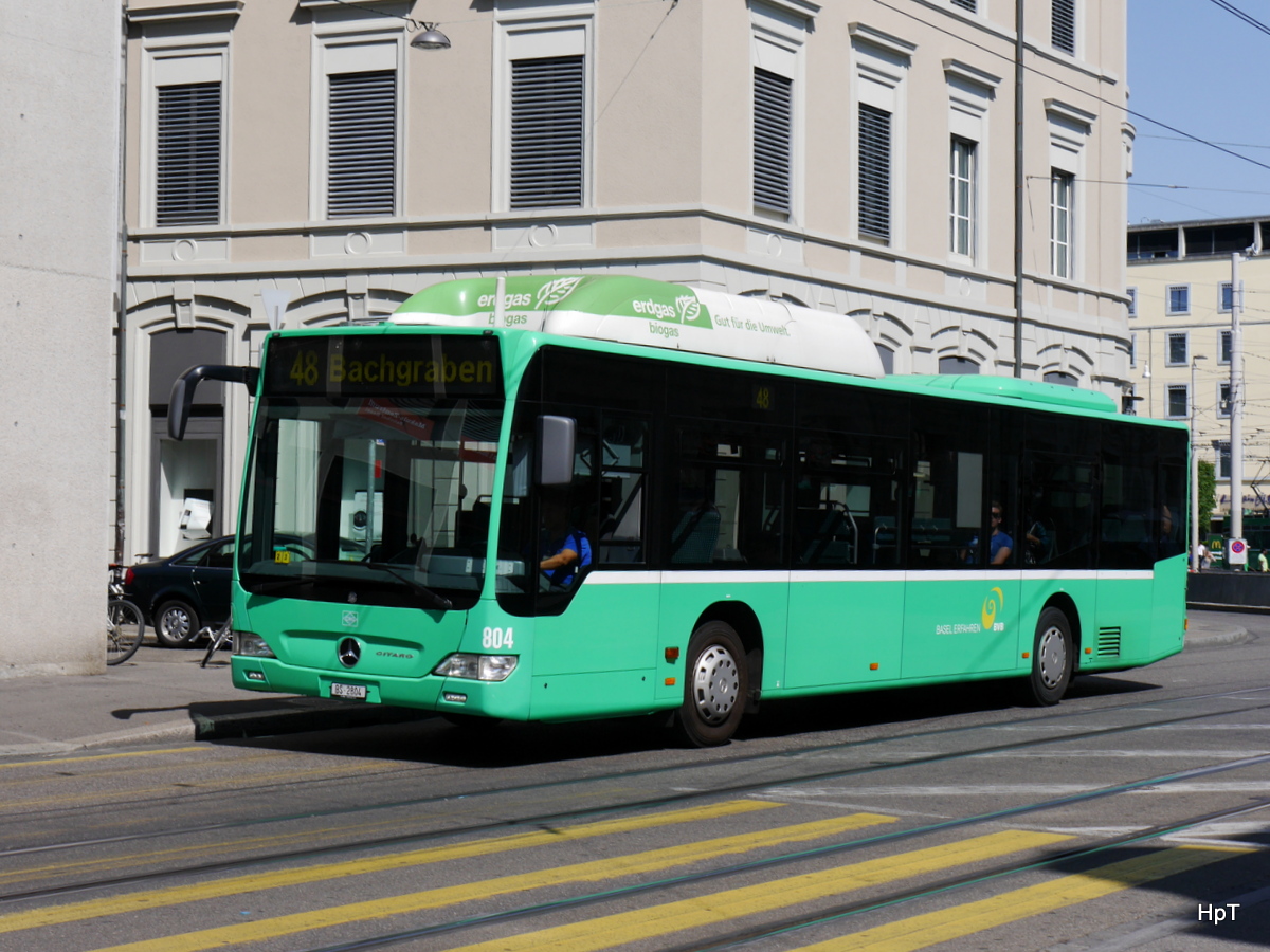 BVB - Mercedes Citaro Nr.804  BS 2804 unterwegs auf der Linie 48 vor dem Bahnhof Basel SBB am 11.07.2015