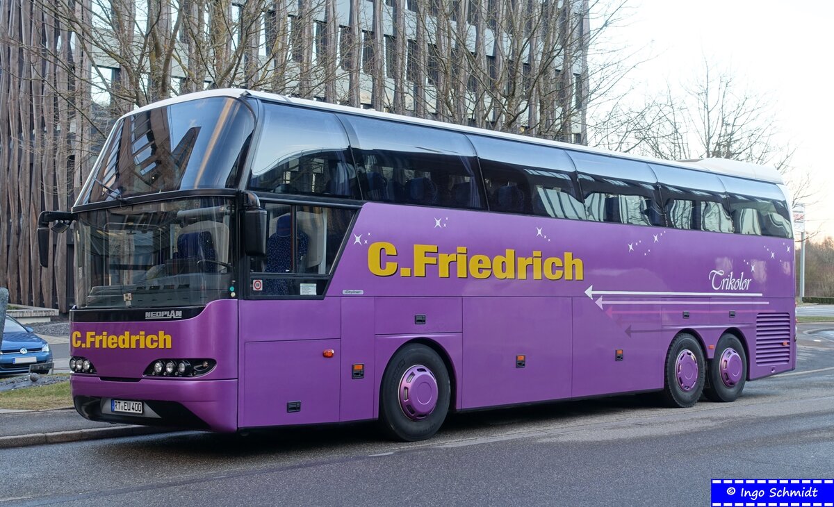 C. Friedrich Busreisen aus Grabenstetten ~ RT-EU 400 ~ ex. Geis Reisen, Bad Neustadt (NES-GK 240) | Ganter Reisen, Grabenstetten (RT-EU 300) ~ Neoplan N 1116/3 H Cityliner ~ 18.03.2019 in Stuttgart