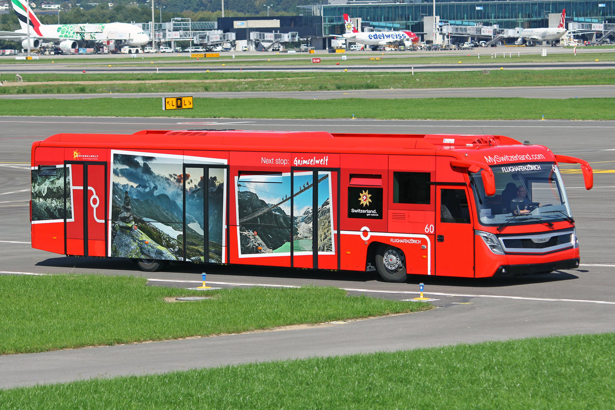 Cobus 3000,  60 , Next Stop: Grimselwelt, 05.September 2018, Flughafen Zürich, Switzerland.