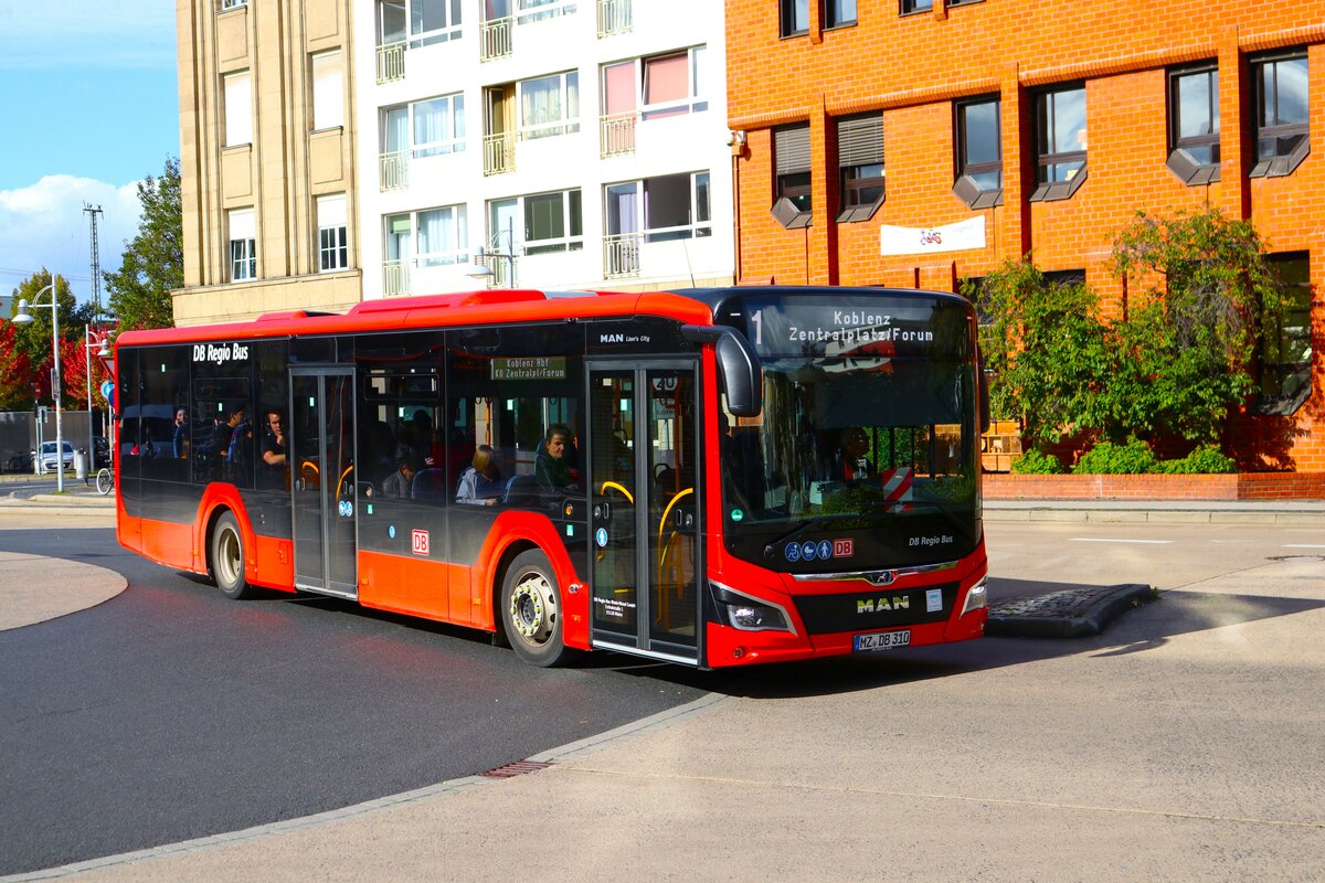 DB Regiobus MAN Lions City am 14.10.23 in Koblenz Hautpbahnhof