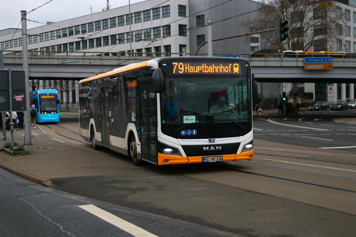 DB Regiobus Mitte MAN Lions City Wagen 336 am 12.02.24 in Mainz Hauptbahnhof