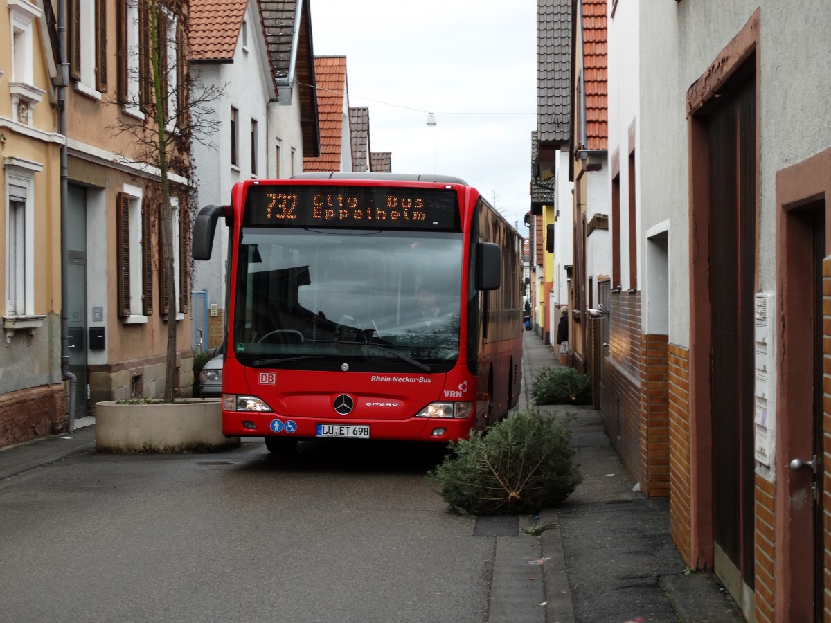 DB Rhein Neckar Bus Mercedes Benz Citaro C1 Facelift am 10.01.15 in Eppelheim 