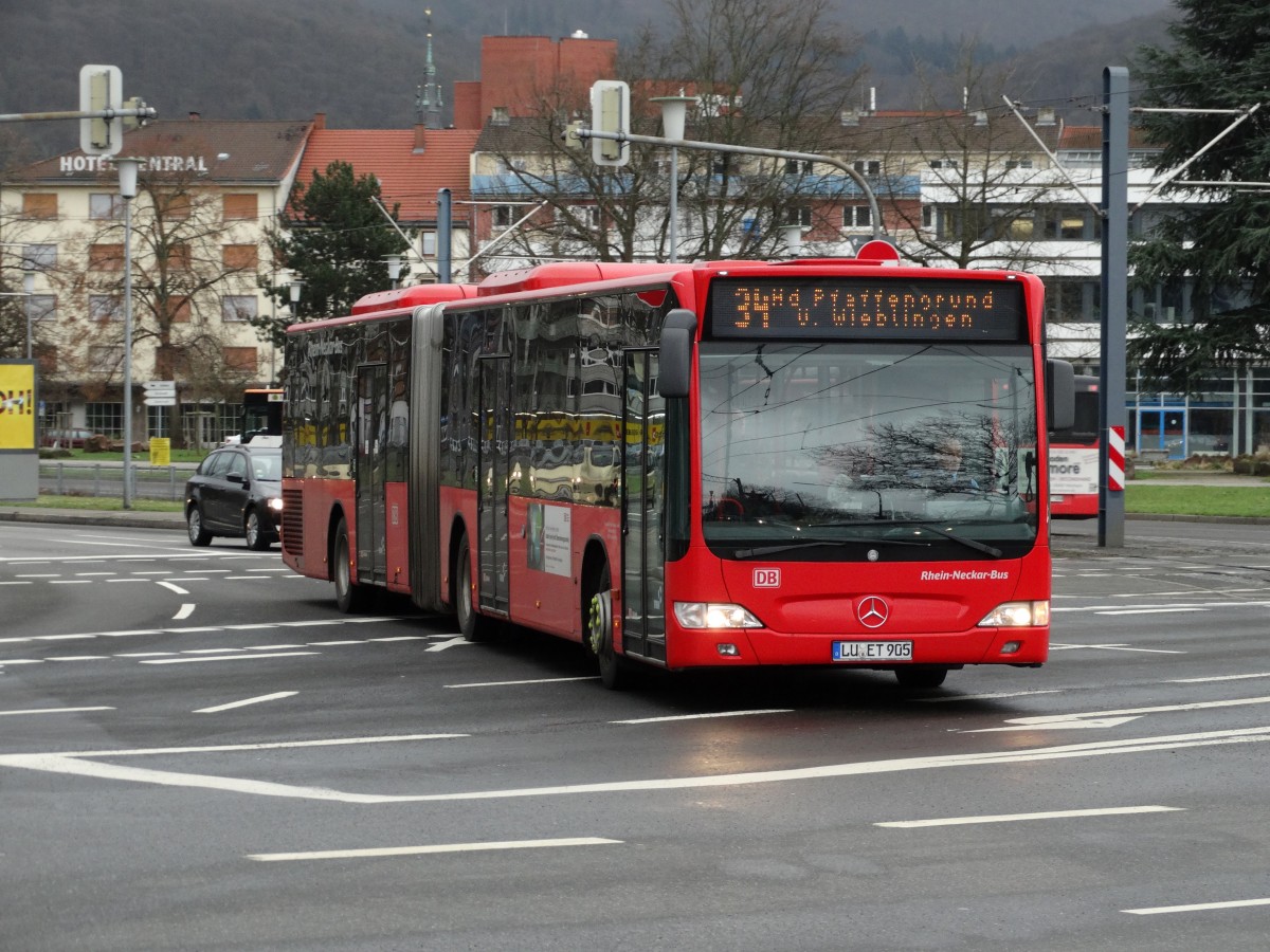 DB Rhein Neckar Bus Mercedes Benz Citaro C1 Facelift G am 10.01.15 in Heidelberg auf der 34 
