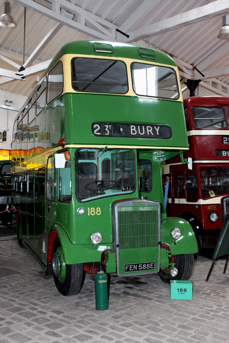 Dieser Leyland wurde 1967 durch die Bury Corporation Bus beschafft und auf der Linie 23T Bury - Bolton eingesetzt und am 27.04.2018 im Bury Transport Museum fotografiert.