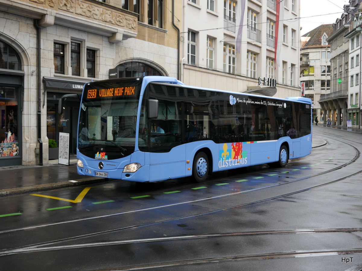 Distribus - Mercedes Citaro DK 344 ZB unterwegs auf der Linie 603 in der Stadt Basel am 15.09.2016