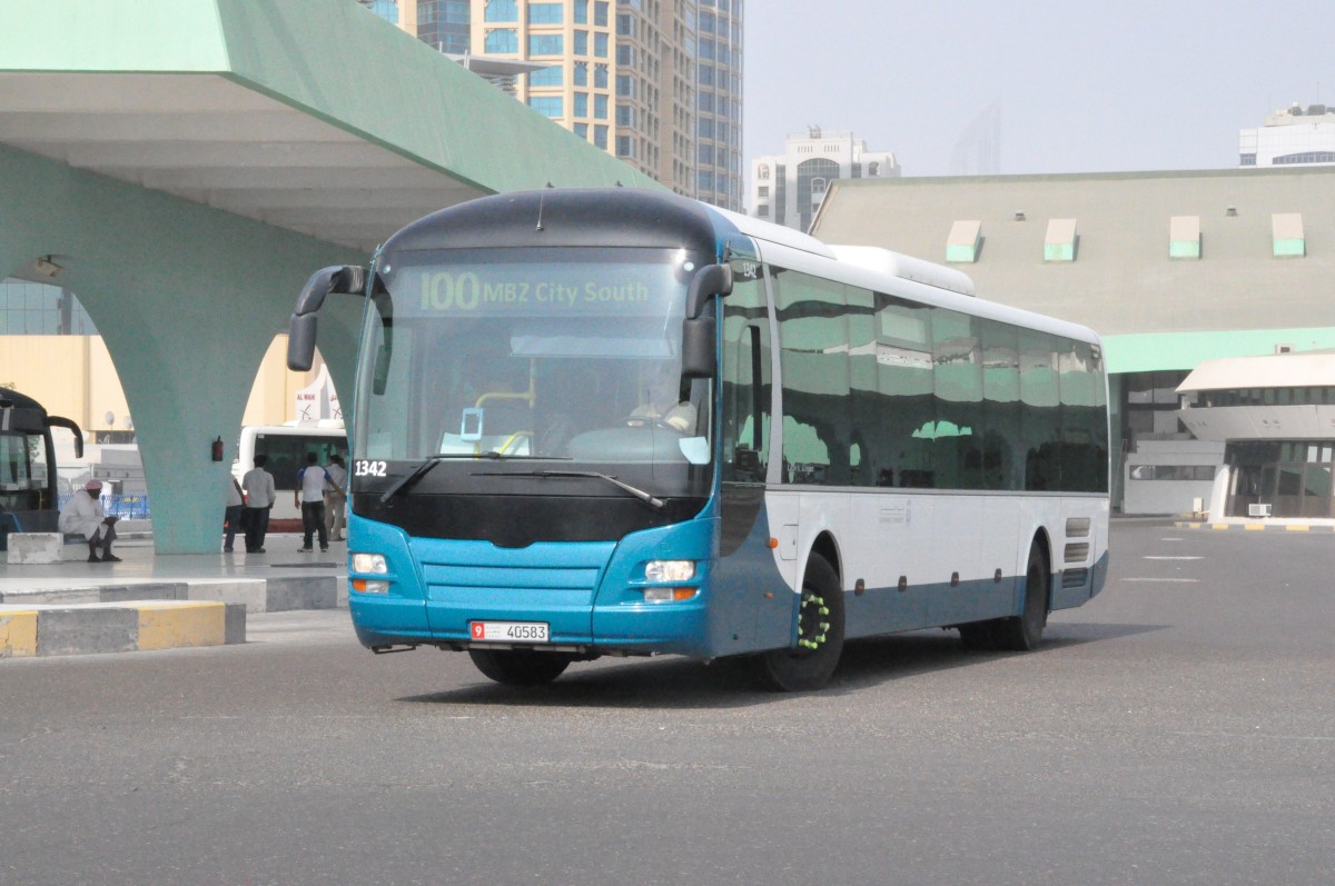 DOT, Abu Dhabi. MAN Lion's Regio (Nr.1342) in Abu Dhabi, Al Wahda Bus Station. (19.11.2013)