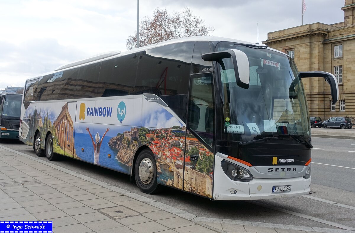 Dudek-Bus aus Polanka Wielka / Polen ~ K7 DUDEK ~ ex. P.T.S. Trans Bis, Myszków / Polen (ST 9453J) ~ Setra 519 HD ~ 12.02.2019 in Stuttgart