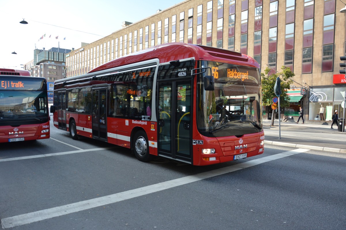 EHZ 119 auf der Linie 56 nach Hakberget am 10.09.2014 in Stockholm.