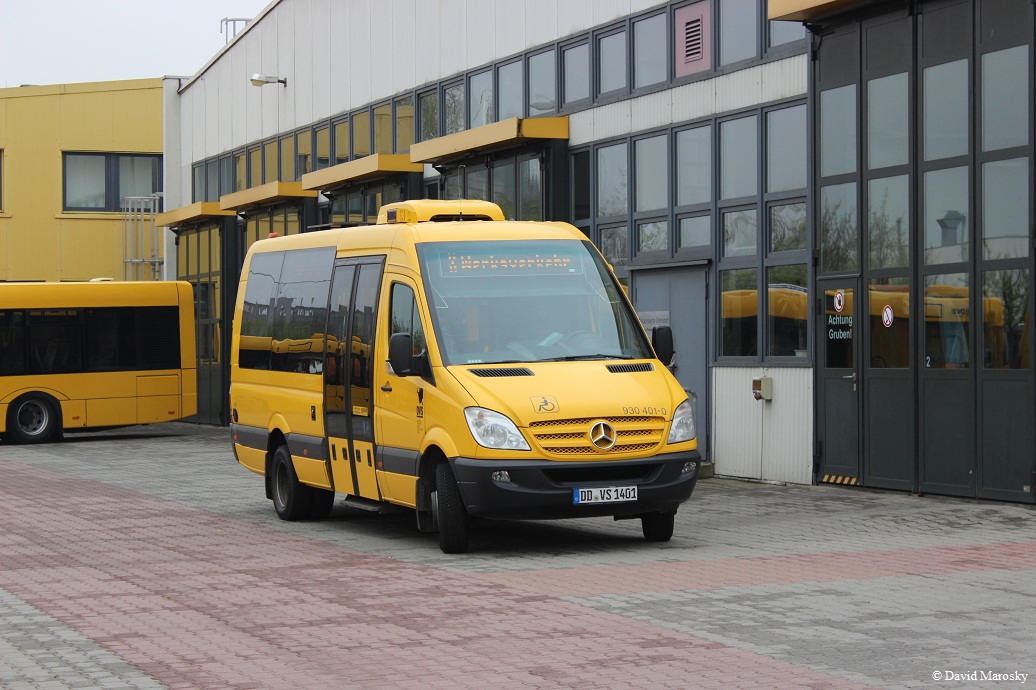 Ein Mercedes-Sprinter auf dem DVB-Omnibushof. 04.04.2014