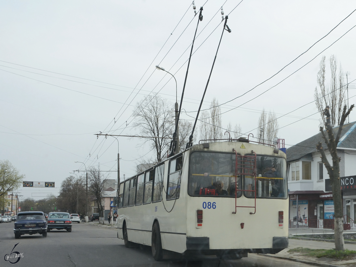 Ein Trolleybus (ZiU-9/ЗиУ-9) ???) in Bila Tserkva (Ukraine, April 2016)