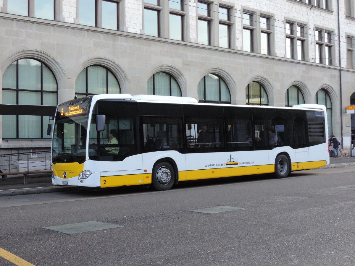 Einer der ersten neue Citaro C2 der VBSH, Wagen 2, vor dem Bahnhof am 09/01/2014.