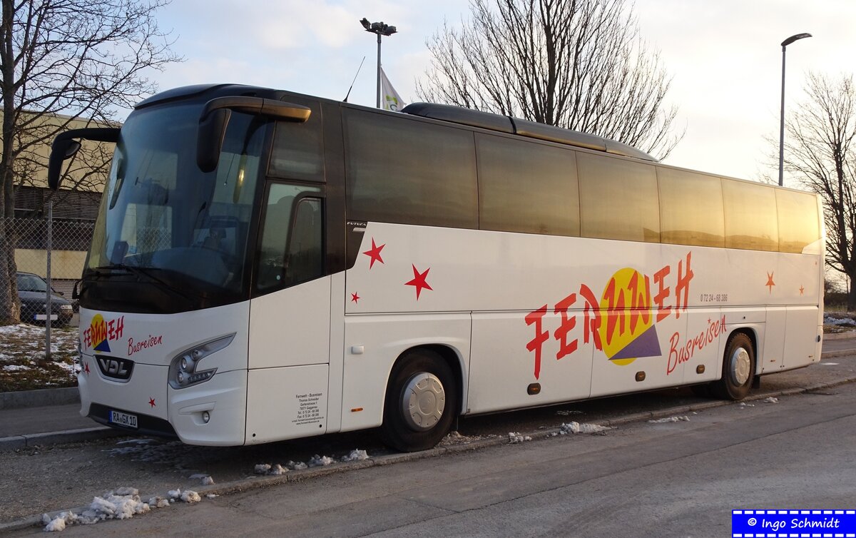 Fernweh Busreisen aus Gaggenau ~ RA-GX 10 ~ VDL Futura FHD2 129 ~ 20.03.2018 in Leinfelden