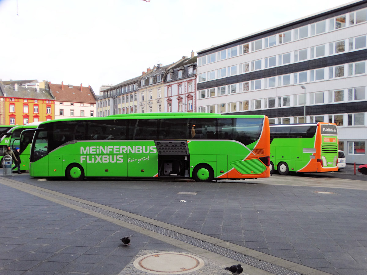 Flixbus Setra 5000er Serie am 14.01.17 in Frankfurt am Main Hbf Südseite Fernbusbahnhof