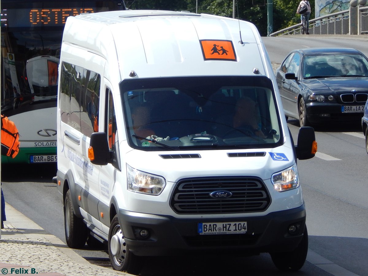 Ford Transit der Märkische Sozialdienst gGmbH in Eberswalde am 09.06.2016