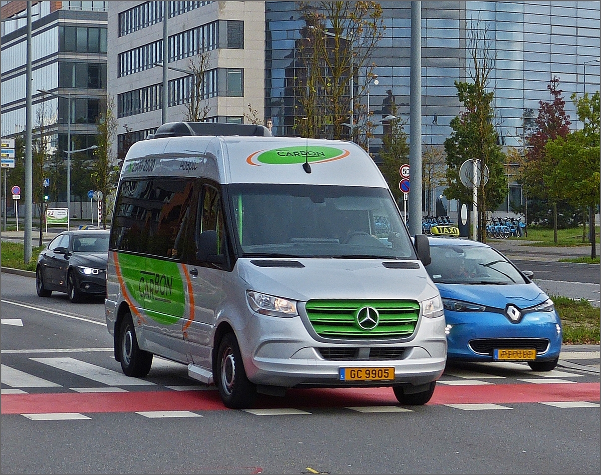 GC 9905, Mercedes Benz Sprinter von Busreisen Carbon, gesehen in den Straßen der Stadt Luxemburg. 23.10.2019