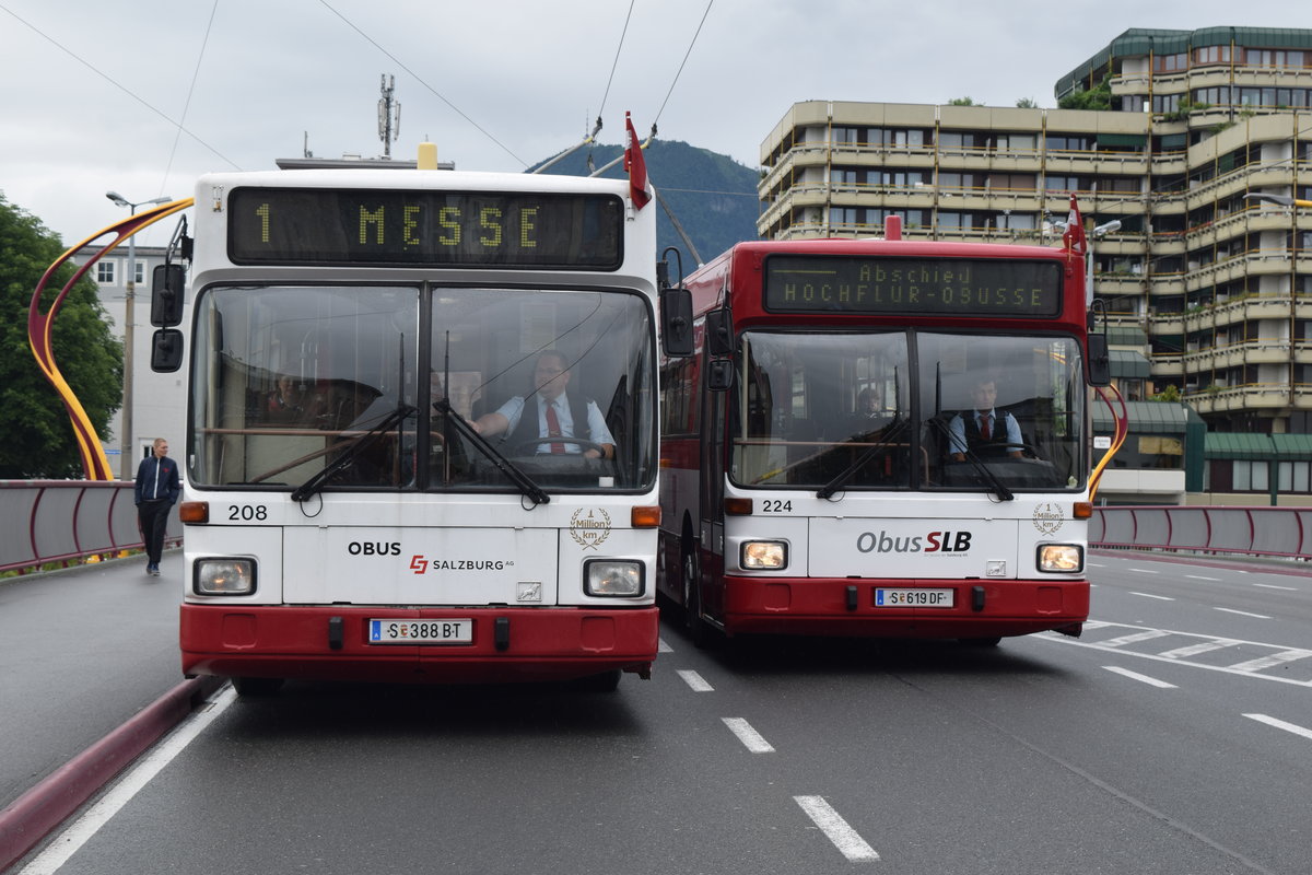 GE112 M16 208 und 224 bei der Abschiedsfahrt der Hochflur O.Busse. 12.06.2016.