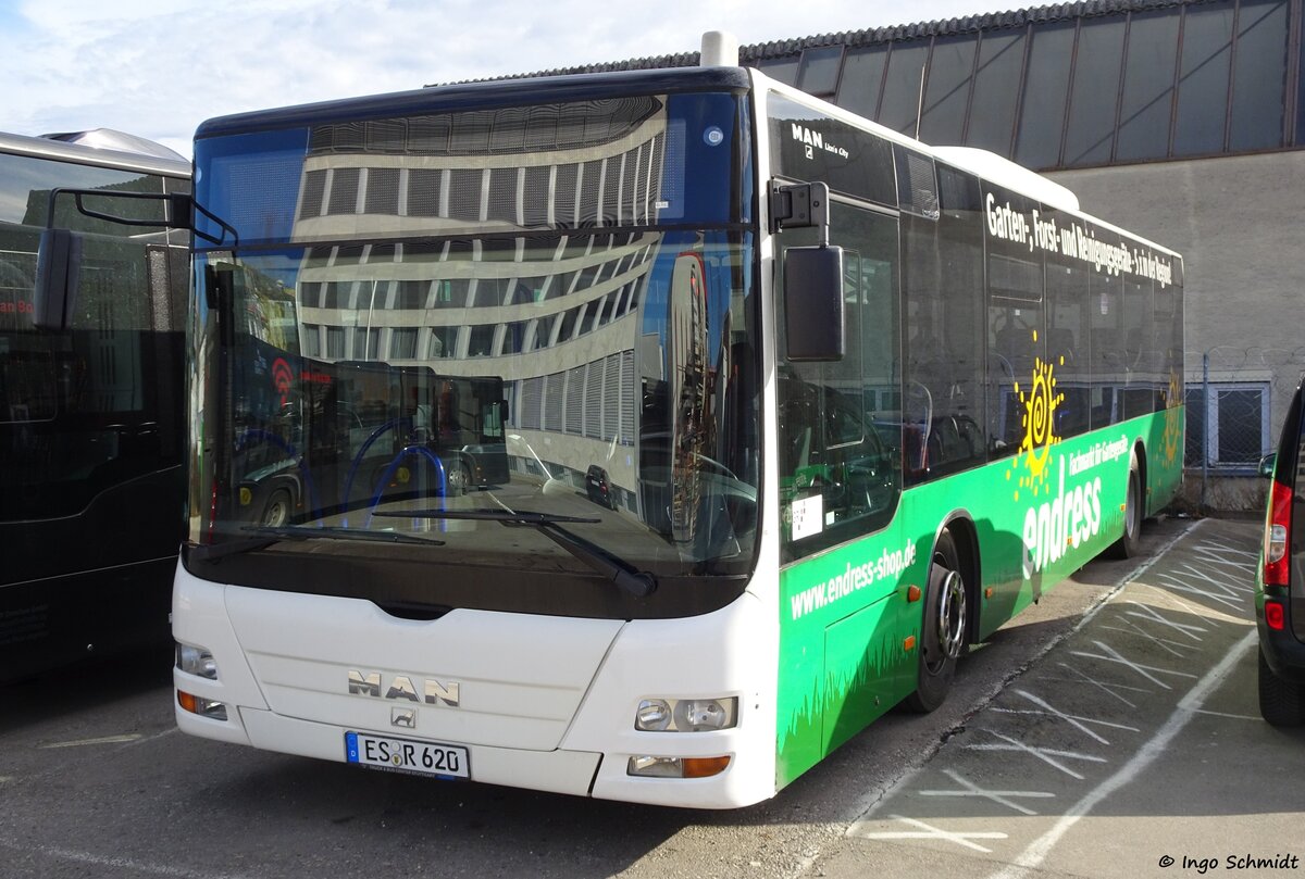 GR Omnibus (Filder.Express) aus Ostfildern | ES-R 620 | MAN Lion`s City | 26.02.2017 in Ostfildern | Fahrzeughistorie: ex. Ruffner Omnibusverkehr, Ostfildern (ES-R 620) | Fahrzeug wurde 2017 umgemeldet (ES-ST 7908) und 2023 ausgemustert