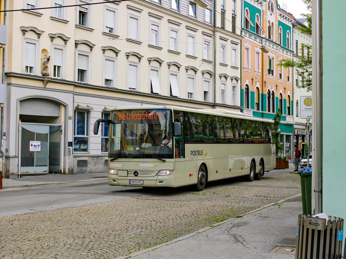 Graz. Postbus BD 14152 steht hier am 31.05.2023 als Betriebsfahrt am Griesplatz.