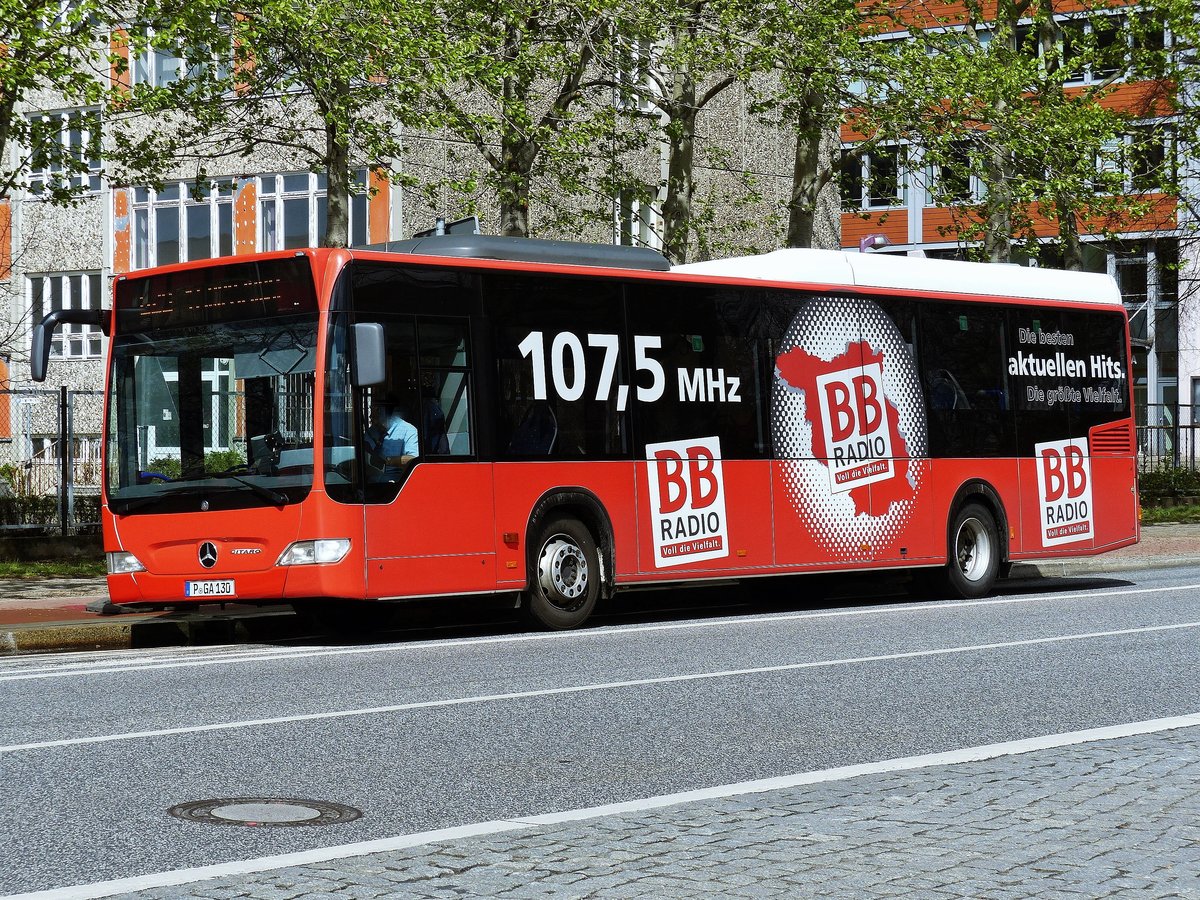 Günter Anger Busbetrieb - mit dem MB Citaro Ü, P-GA 130, Busse in Teltow-Stadt im April 2016.