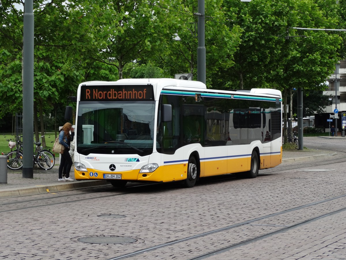 HEAG mobiBus Mercedes Benz Citaro C2 auf der Linie R am 30.05.14 in Darmstadt Hbf