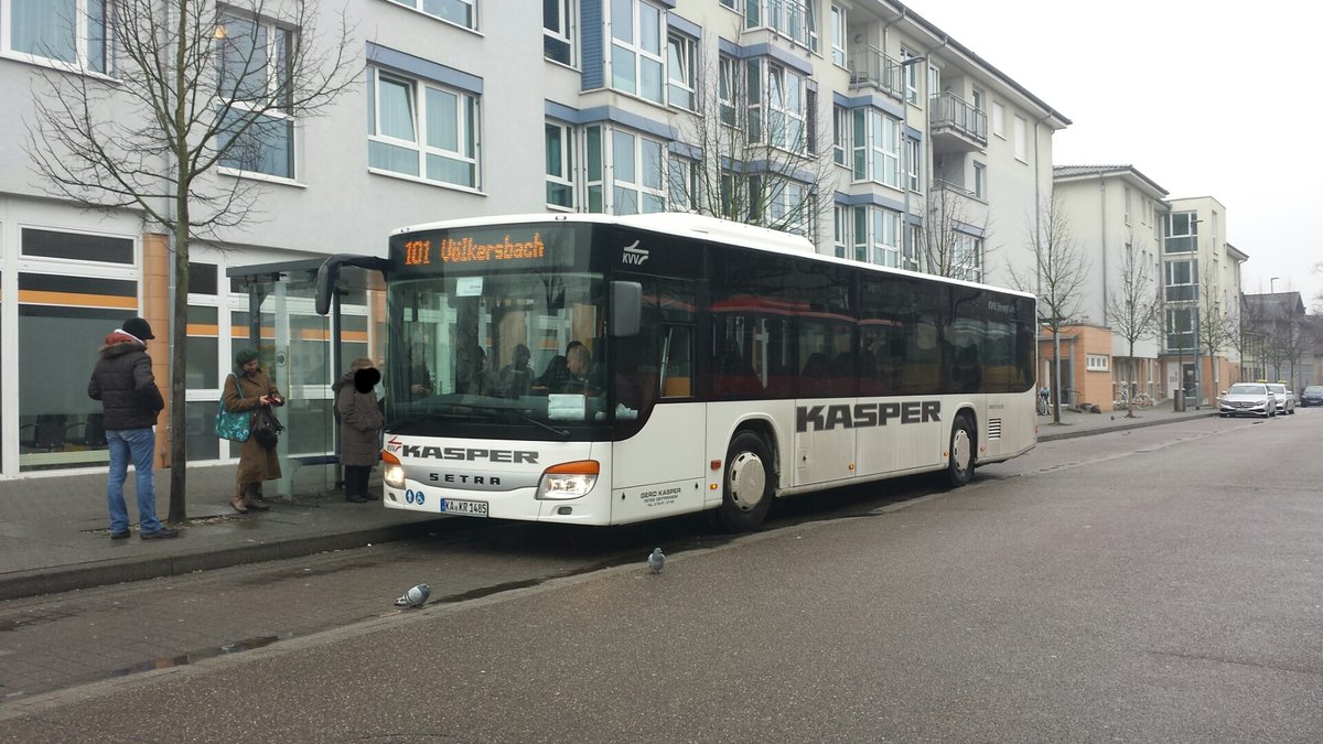 Hier der KA KR 1485 von Kasper Resien auf der Linie 101 nach Völkersbach. Gesichtet in Ettlingen Stadt am 15.02.2018.
