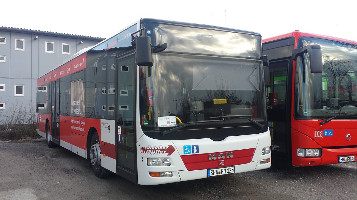 Hier wartet der SHA FM 125 von der FMO auf seinen nächsten Einsatz für die Regiobus Stuttgart. Gesichtet am 02.01.2019 am Bahnhof in Marbach.