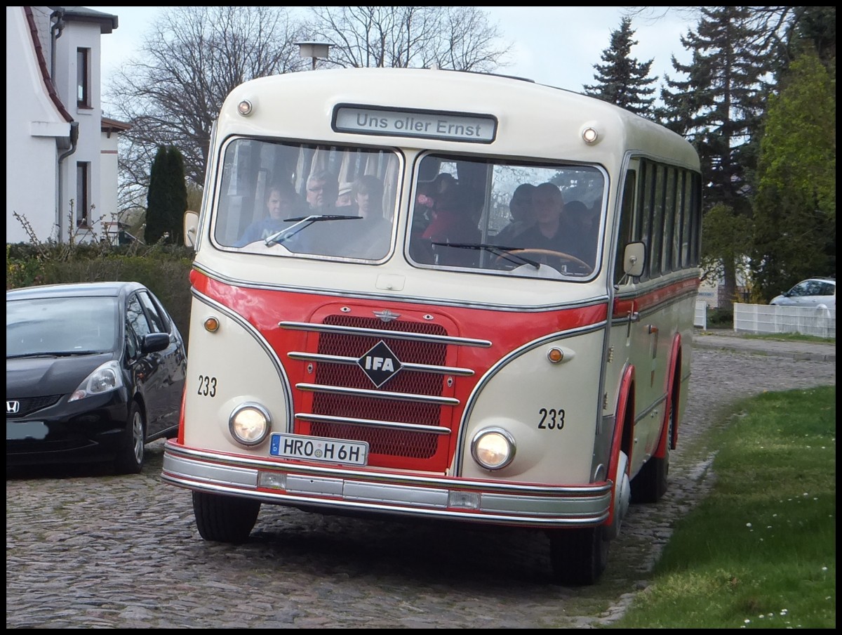 IFA H6B der Rostocker Straenbahn AG in Rostock am 13.04.2014