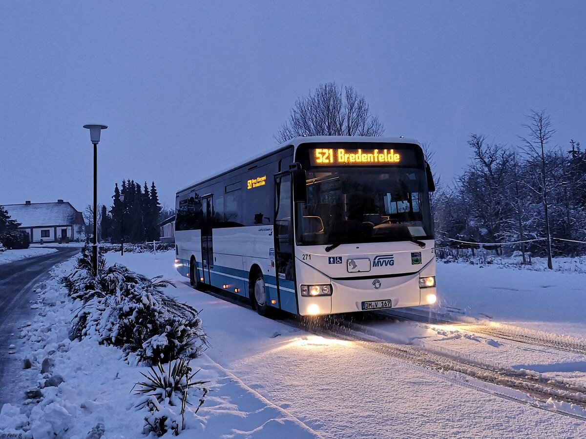 Irisbus Crossway der MVVG in Bredenfelde am 14.01.2021