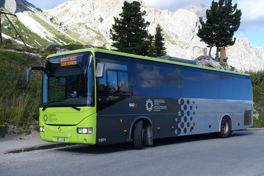 Irisbus Crossway  SAD Verkehrsverbund Südtirol , bei Cortina d'Ampezzo (Dolomiten) 05.09.2016