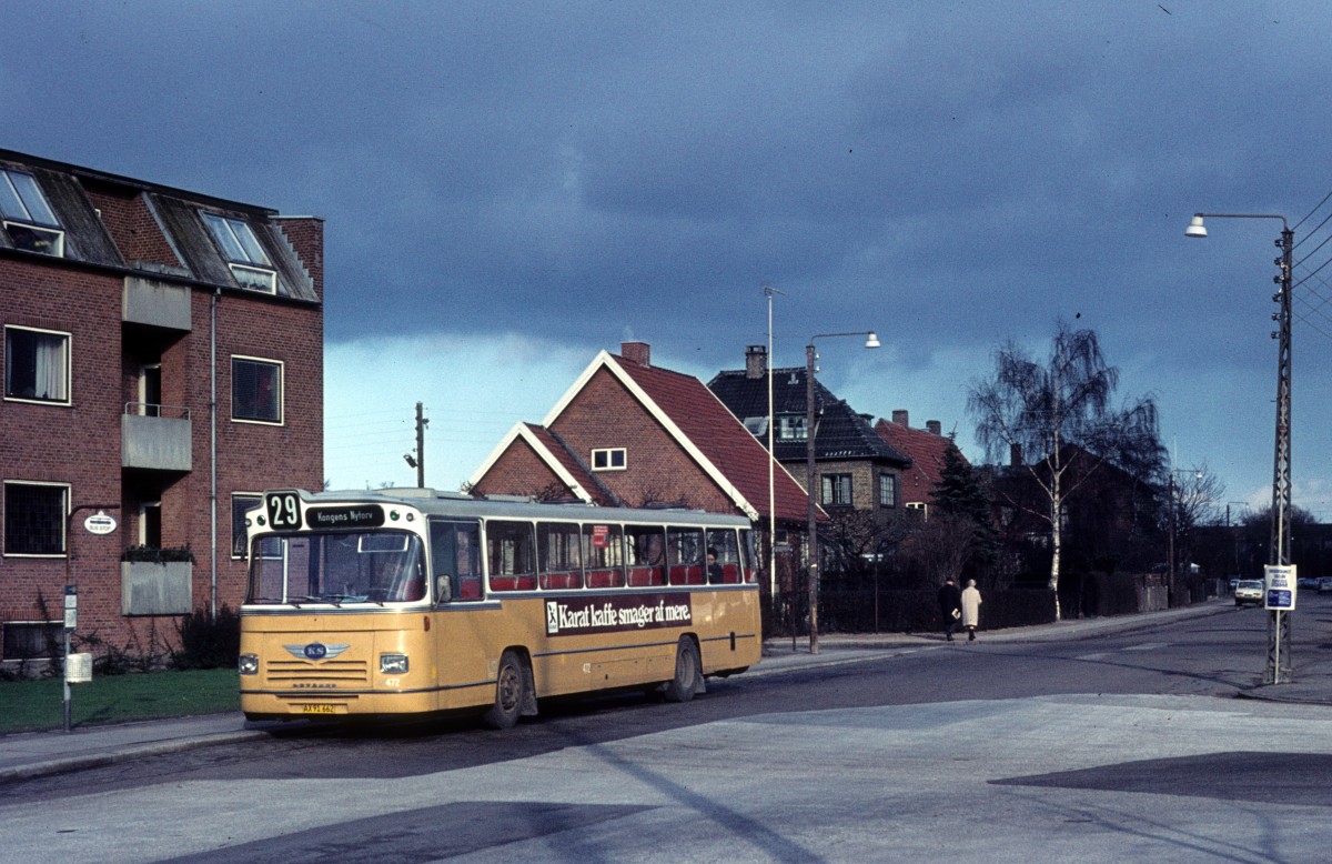 København / Kopenhagen KS Buslinie 29 Vanløse Allé am 4. März 1973.