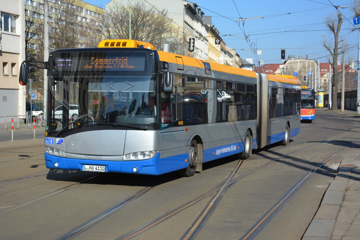 L-NV 4110 auf der Linie 73 unterwegs. Aufgenommen am 13.03.2014 Leipzig Hauptbahnhof.